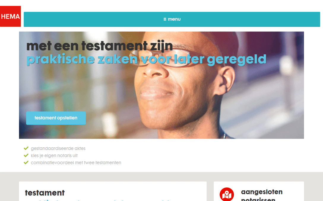 Hema Notarisservice testament online opstellen